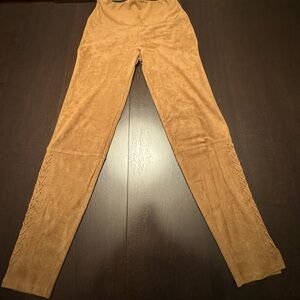 Suede Leggings Braided Bottom